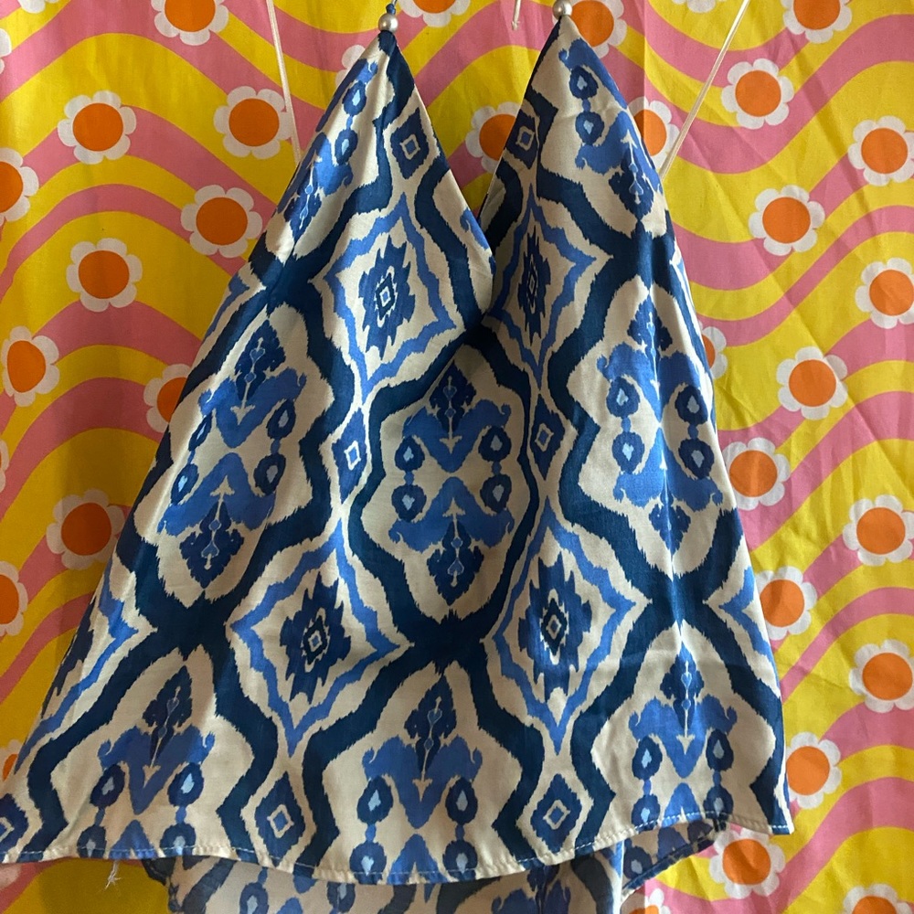 Blue ZARA spaghetti strap halter top